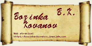 Božinka Kovanov vizit kartica
